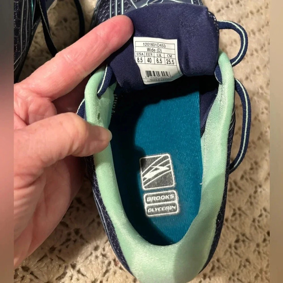 Brooks Glycerin 12 Navy Athletic Running Shoes 1201601B453 Women's US 8.5 B - Picture 9 of 11